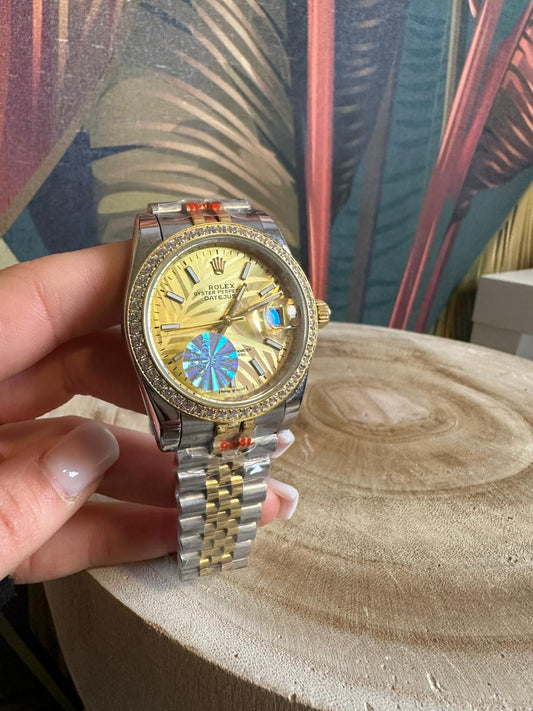 Orologio foglia gold